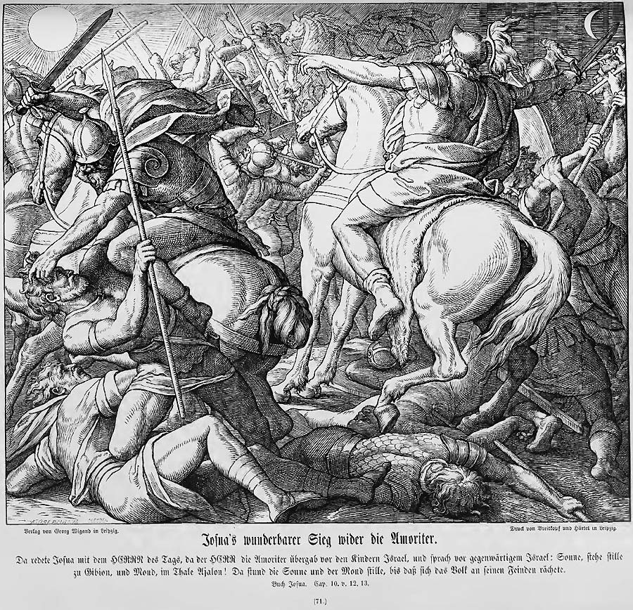 Beherrschende Figuren des Bildes sind der auf dem Thron sitzende erschrockene  Pharao und der gewaltig vor ihm stehende Moses. Denn Aaron hat gerade mit der Wunderhilfe des Herrn seinen Stock in eine Schlange verwandelt, die den Pharao anzischt.